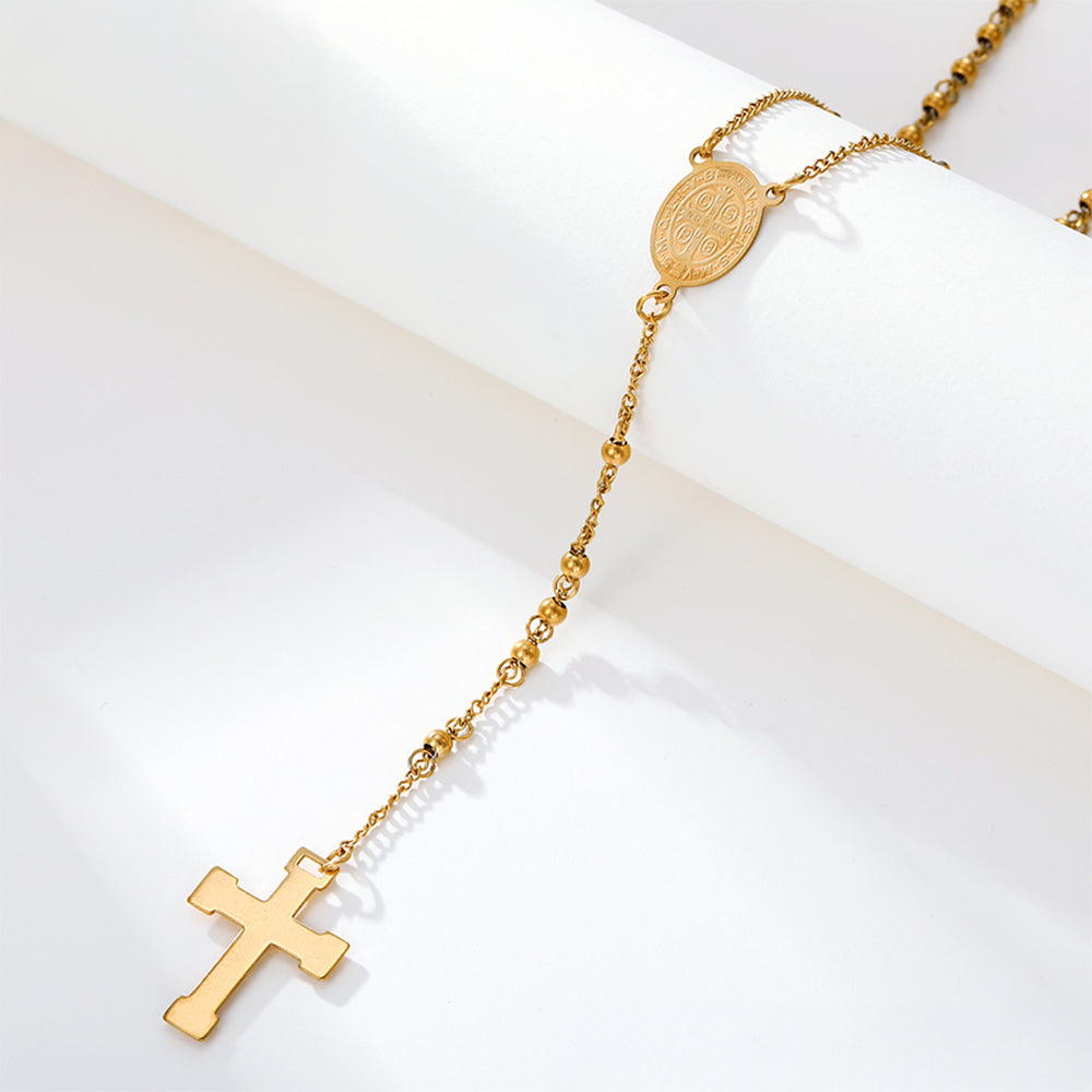 Cruz Collar de Aleación Bañado en Oro ( Collar )