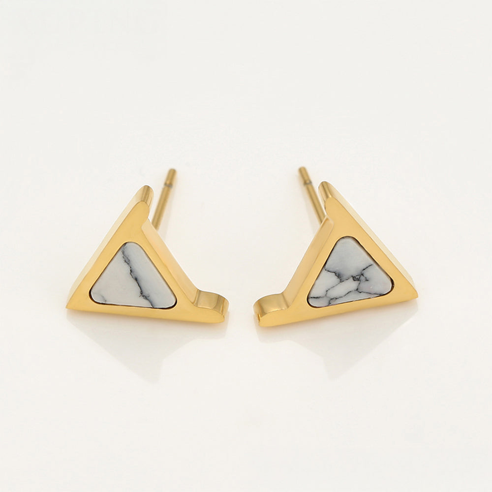 Conjunto de Aleación Bañado en Oro con Cristal Emporia® Blanco ( Collar +Pendientes )