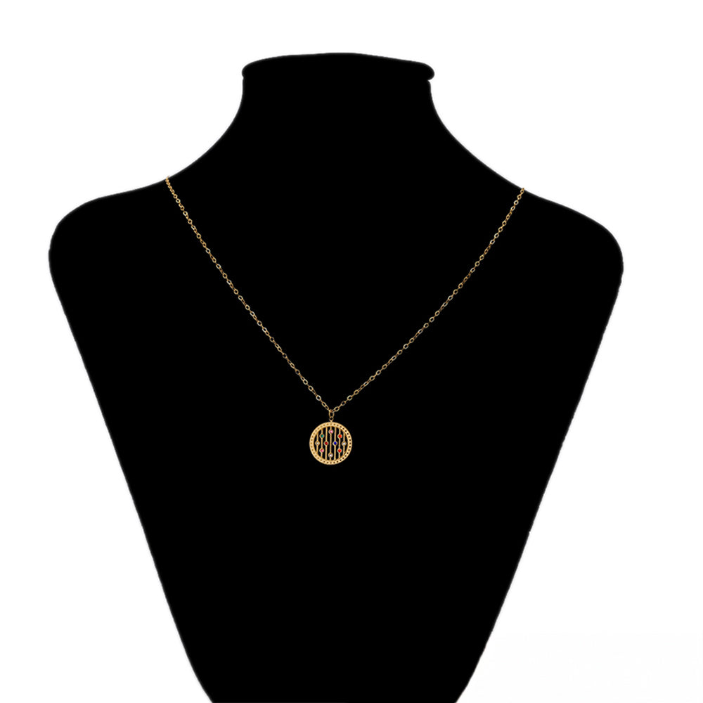 Conjunto de Aleación Bañado en Oro con Cristal Emporia® Rojo y Cristal Emporia® Azul ( Collar +Pendientes +Pulsera +Colgante )