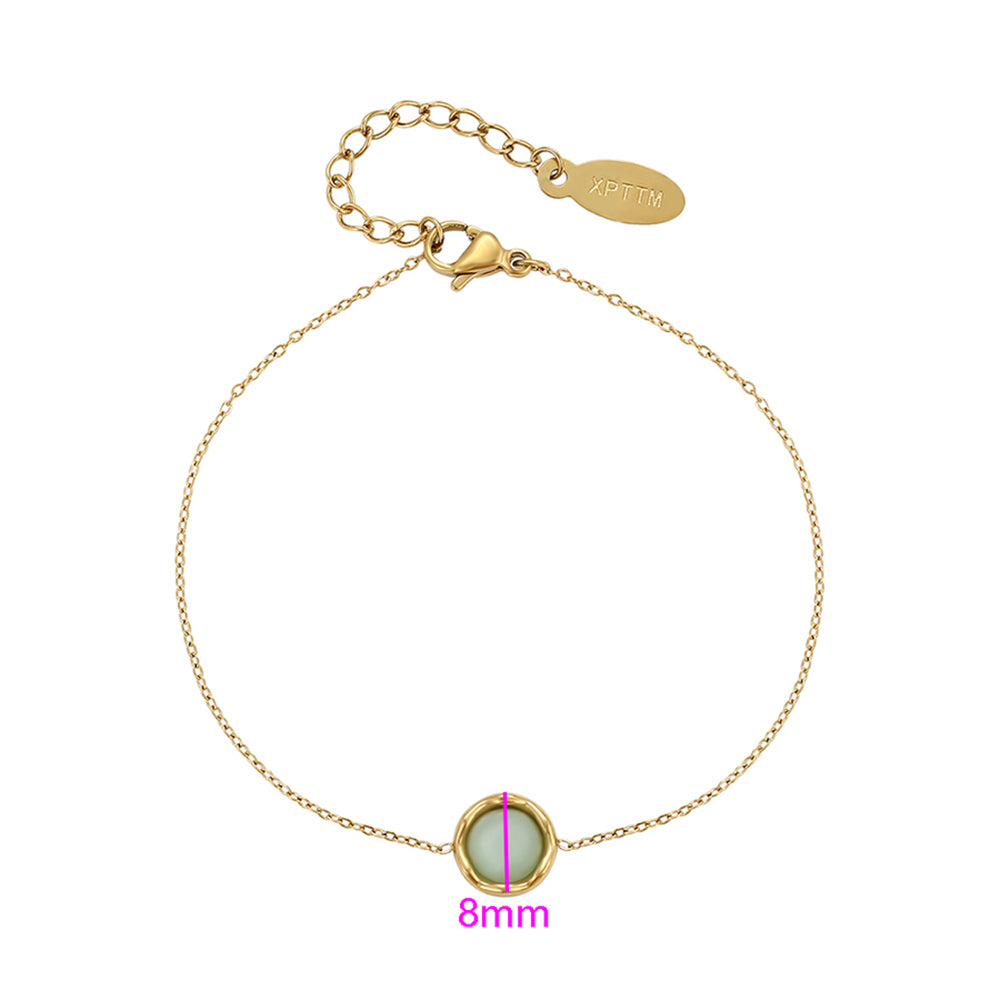 Pulsera de Aleación Bañado en Oro con Cristal Emporia® Verde