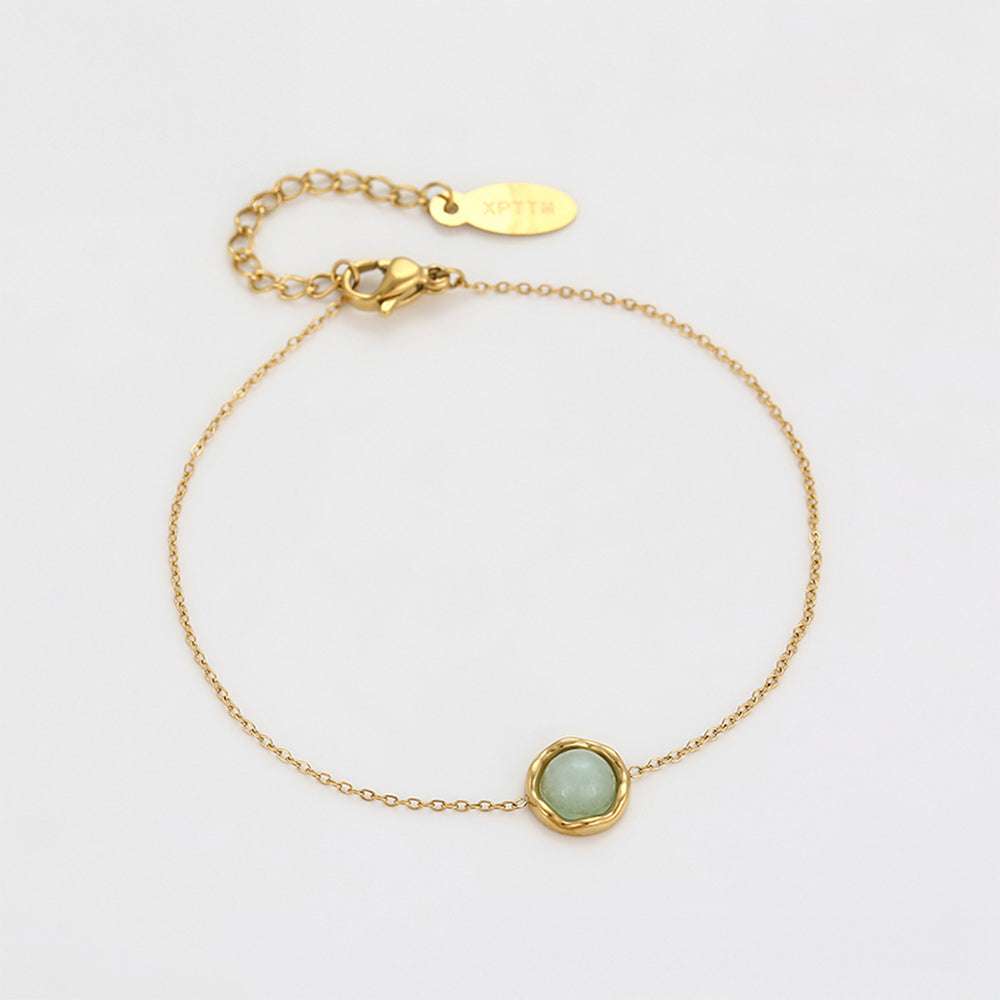 Pulsera de Aleación Bañado en Oro con Cristal Emporia® Verde
