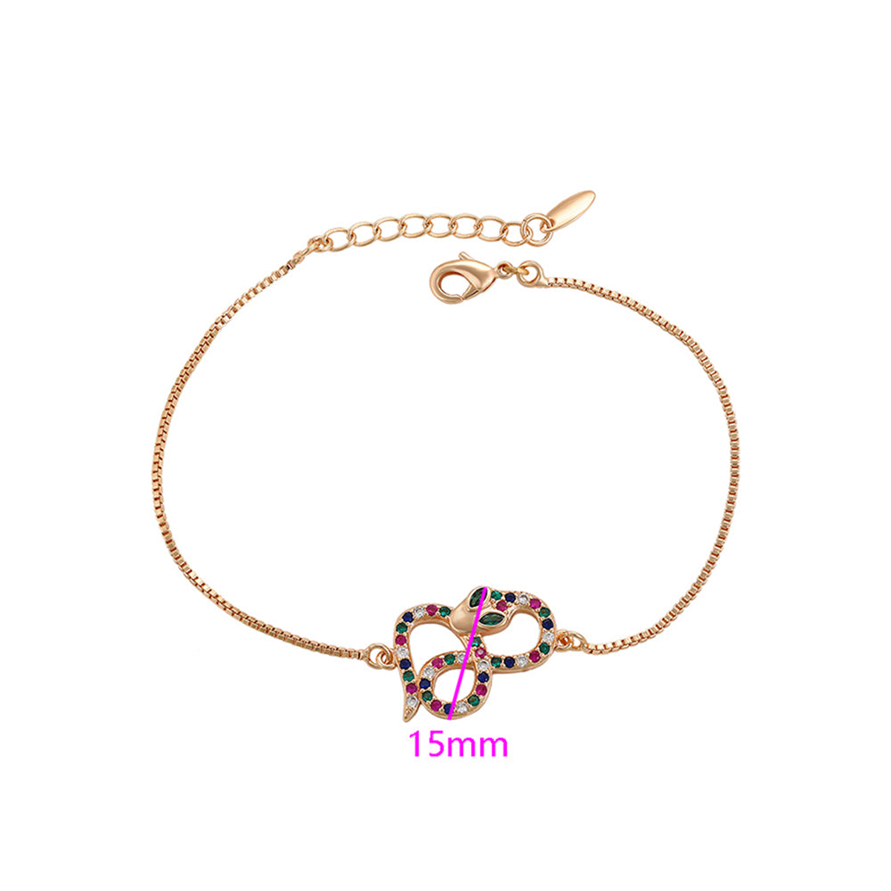 Pulsera de Aleación Bañado en Oro con Cristal Emporia® Rojo y Cristal Emporia® Verde