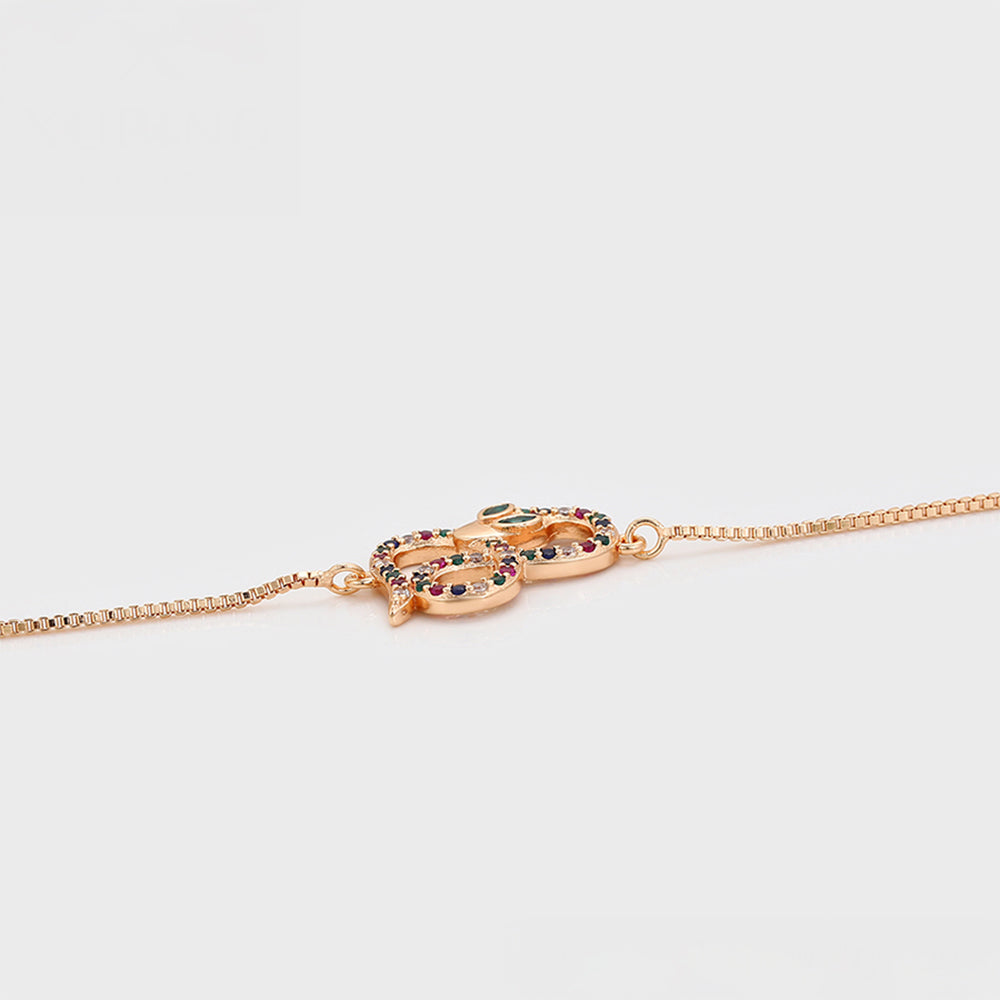 Pulsera de Aleación Bañado en Oro con Cristal Emporia® Rojo y Cristal Emporia® Verde