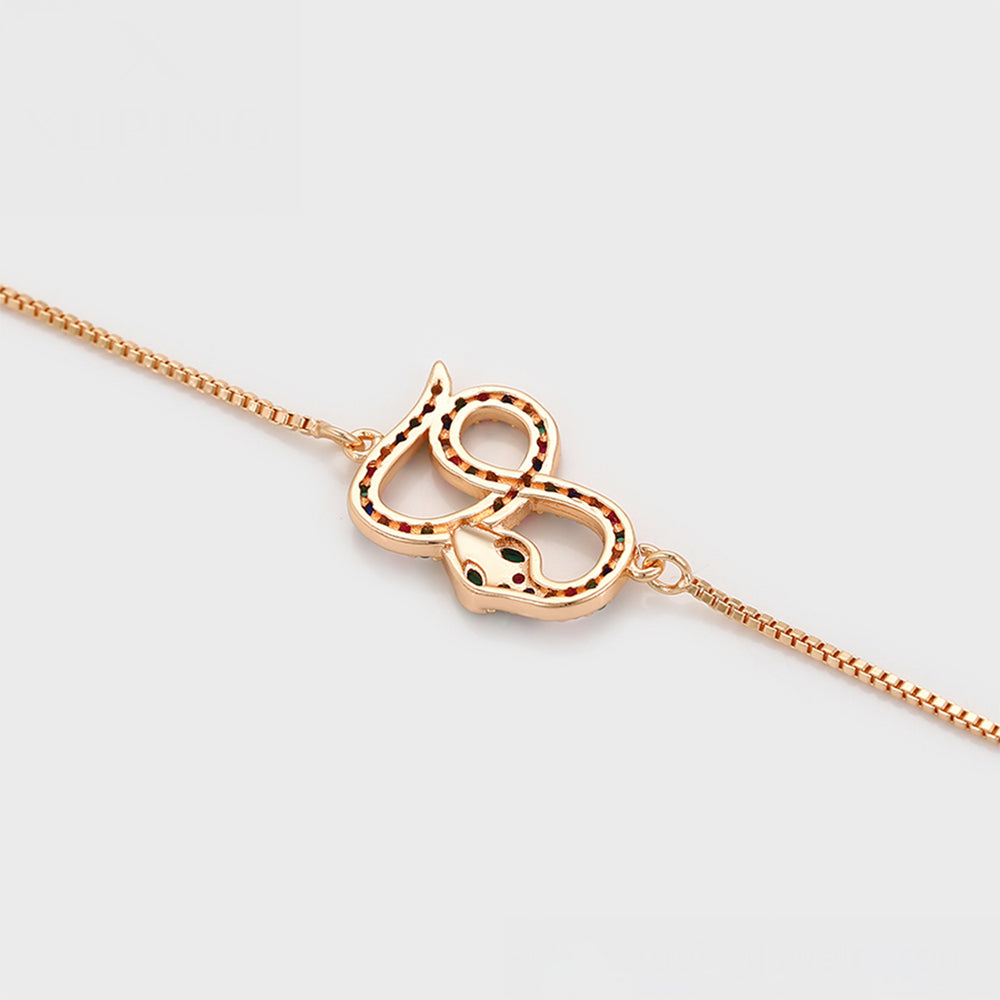 Pulsera de Aleación Bañado en Oro con Cristal Emporia® Rojo y Cristal Emporia® Verde