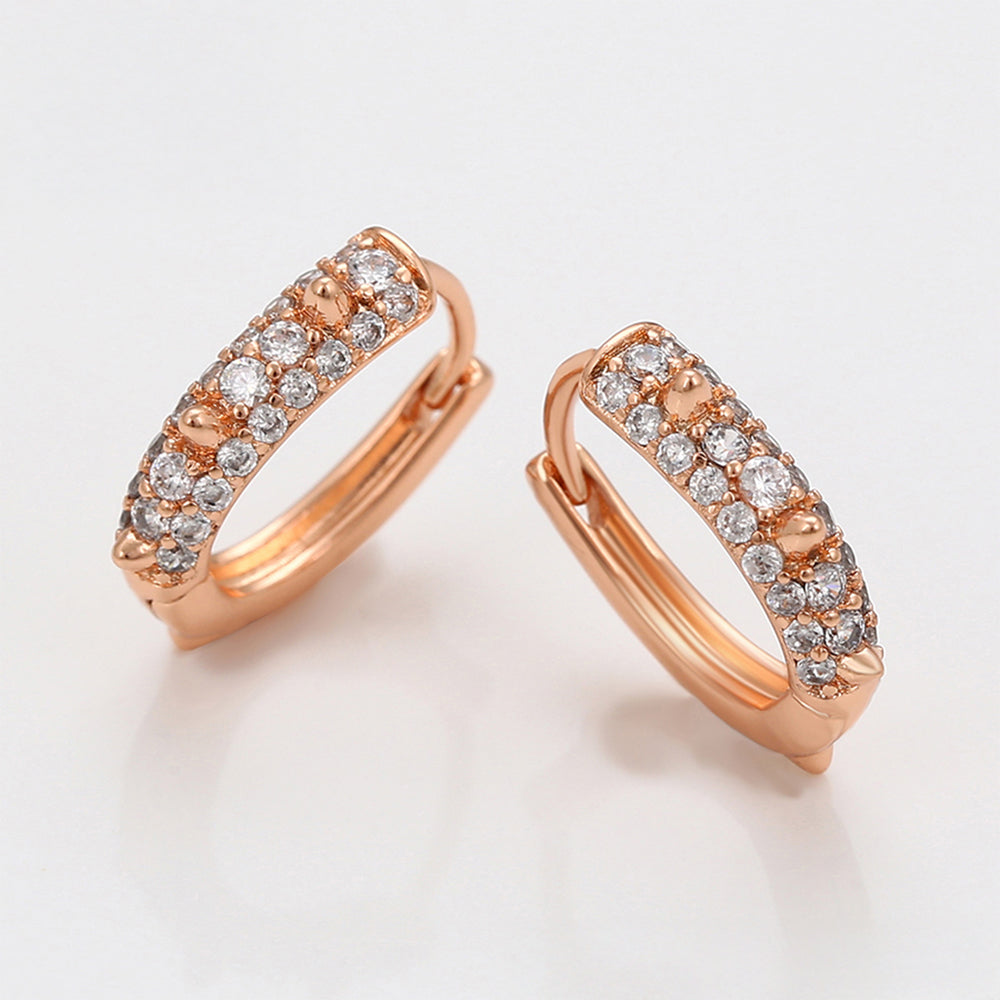 Pendientes de Aleación Bañado en Oro con Cristal Emporia® Blanco