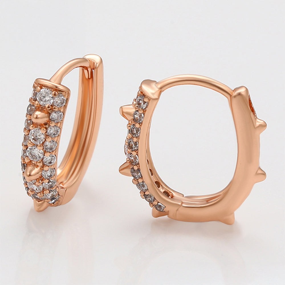 Pendientes de Aleación Bañado en Oro con Cristal Emporia® Blanco