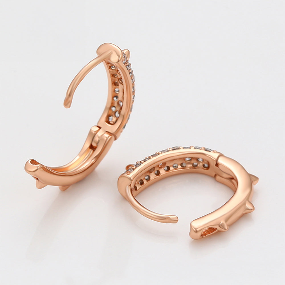 Pendientes de Aleación Bañado en Oro con Cristal Emporia® Blanco
