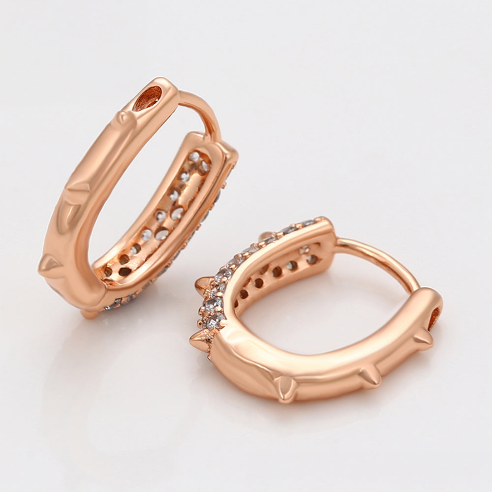 Pendientes de Aleación Bañado en Oro con Cristal Emporia® Blanco