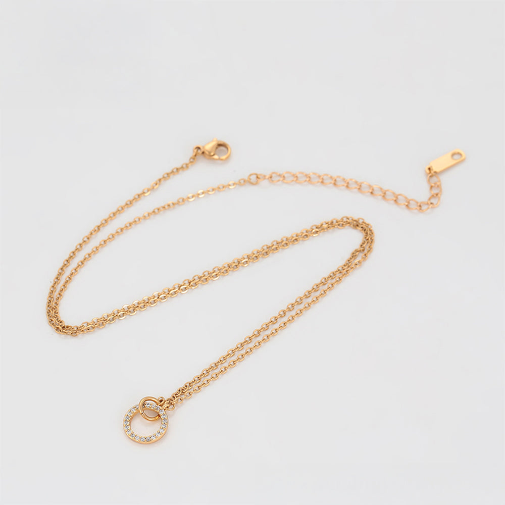 Collar de Aleación Bañado en Oro con Cristal Emporia® Blanco