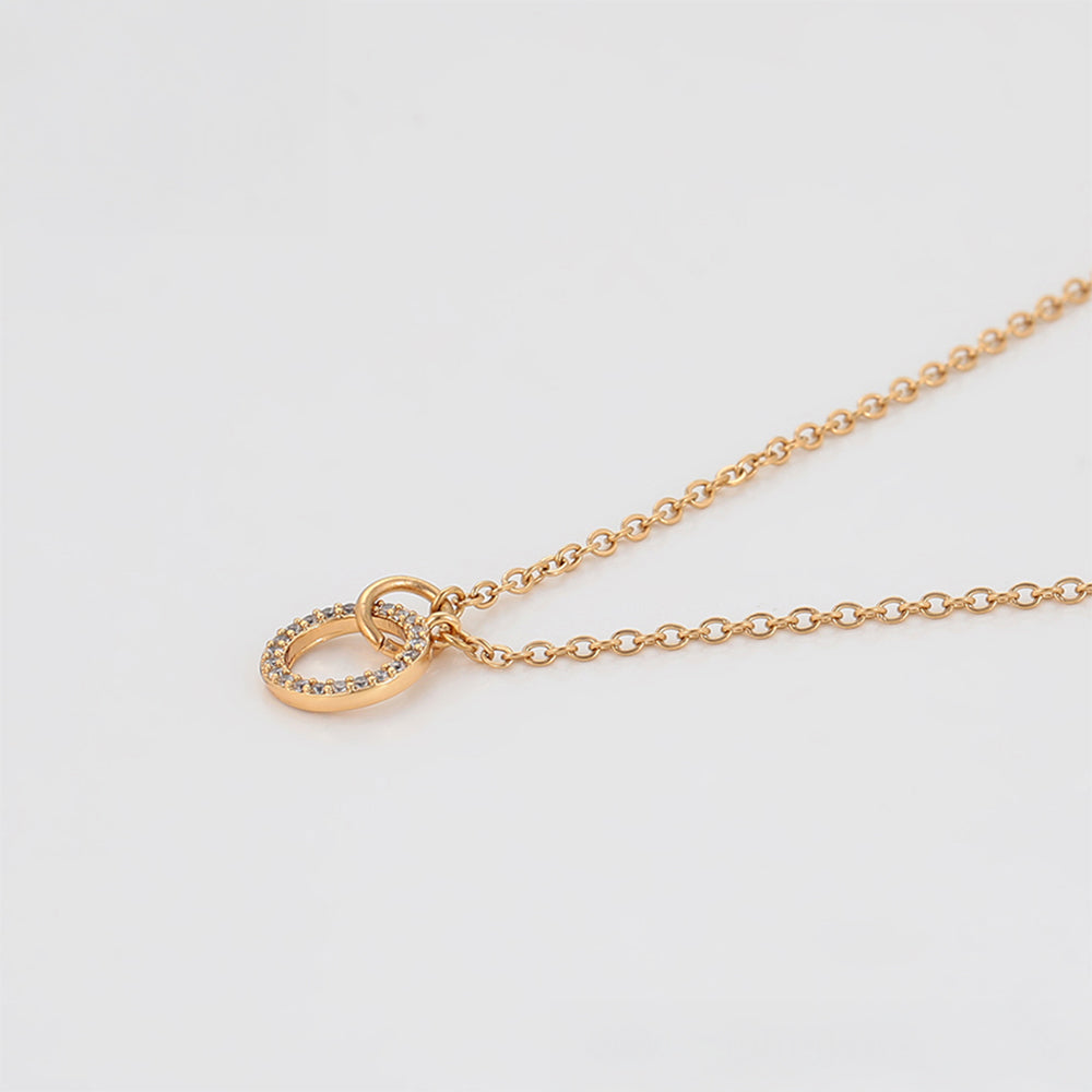 Collar de Aleación Bañado en Oro con Cristal Emporia® Blanco
