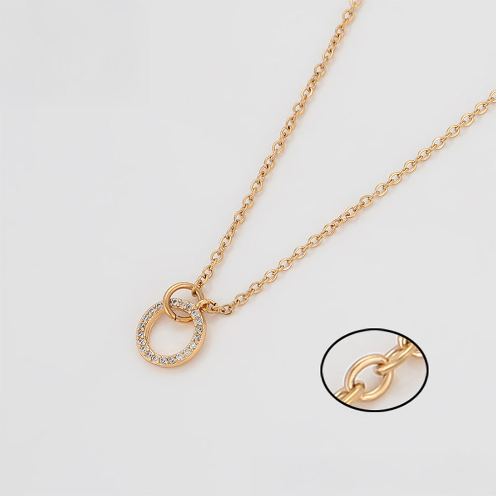 Collar de Aleación Bañado en Oro con Cristal Emporia® Blanco