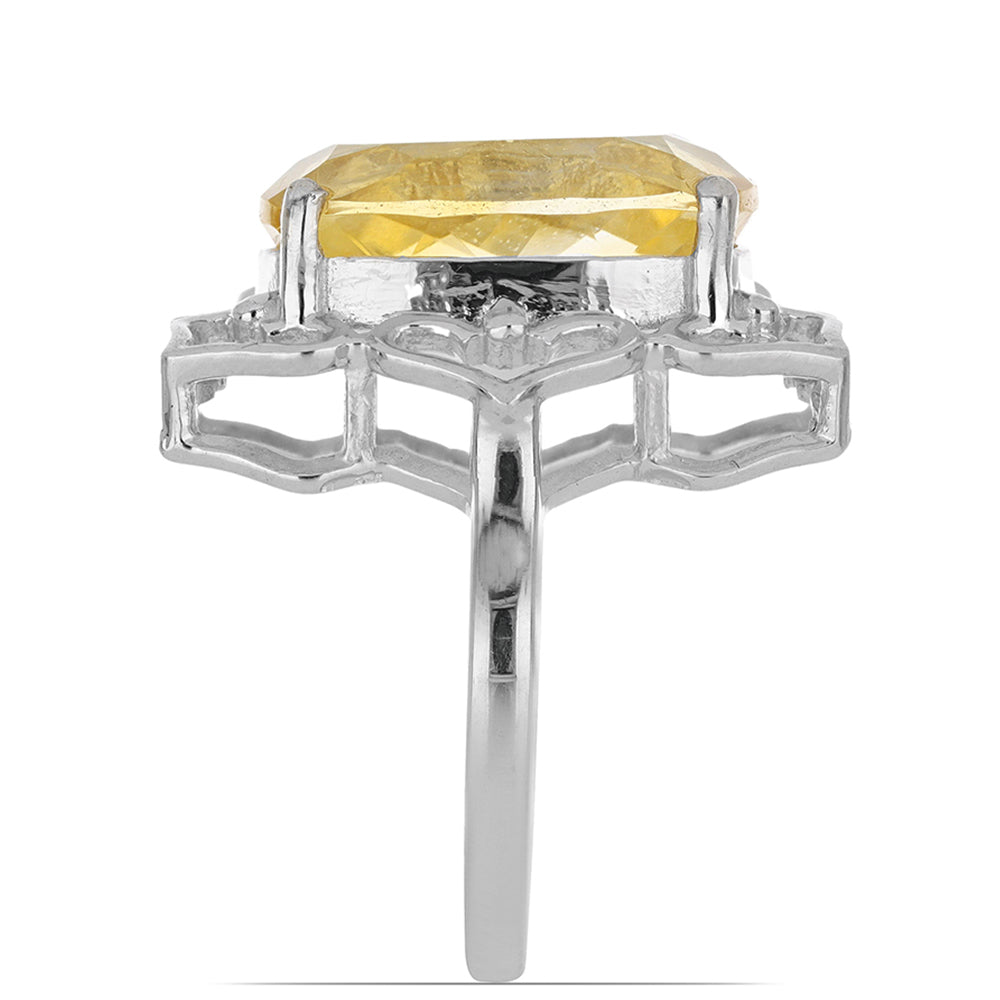 Anillo de Plata con Citrino de los Montes Urales