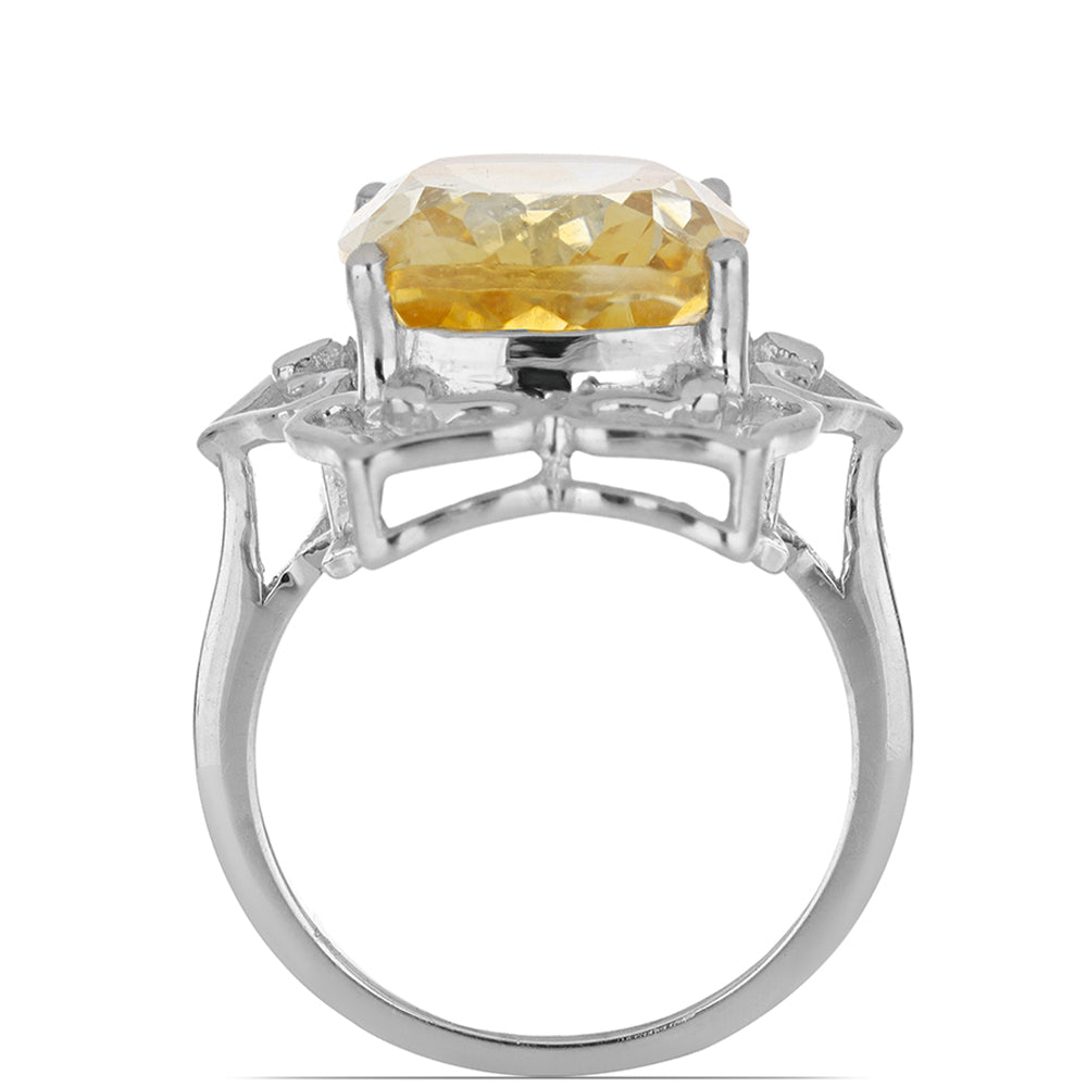 Anillo de Plata con Citrino de los Montes Urales