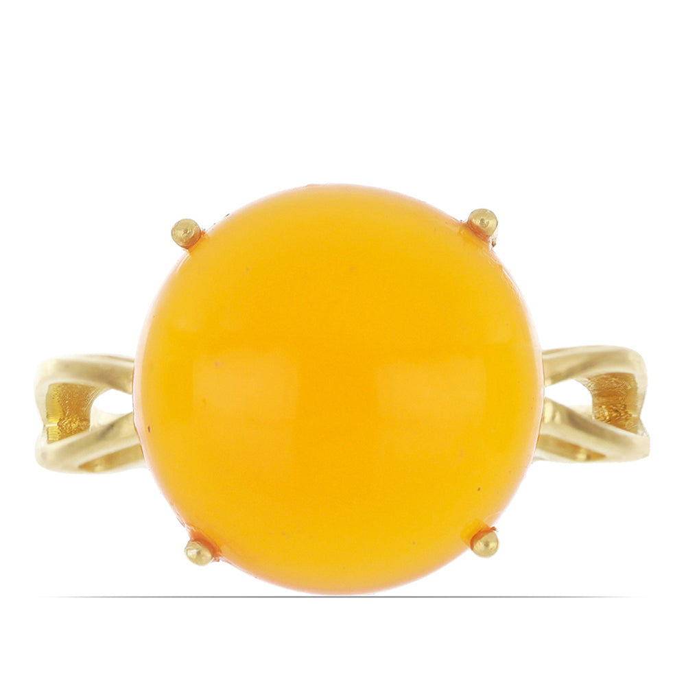 Anillo de Plata Bañada en Oro con Cornalina de Tagebau
