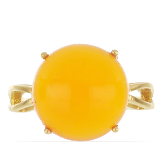 Anillo de Plata Bañada en Oro con Cornalina de Tagebau