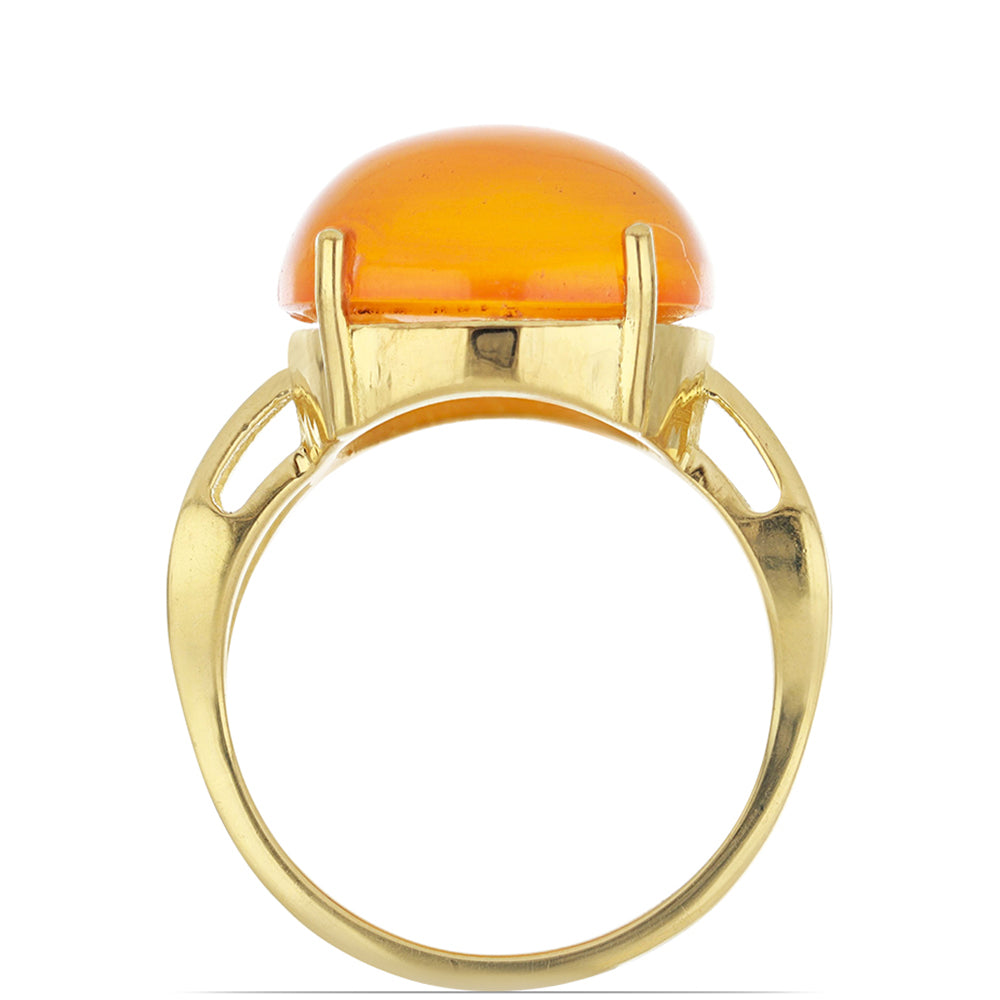 Anillo de Plata Bañada en Oro con Cornalina de Tagebau