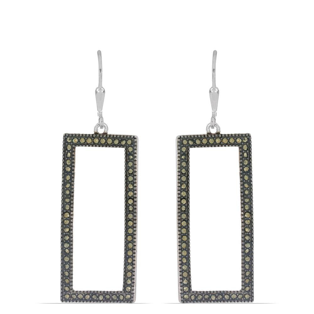 Pendientes de Plata con Marcasita de Austria