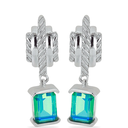 Pendientes de Plata con Cuarzo Pavo Real