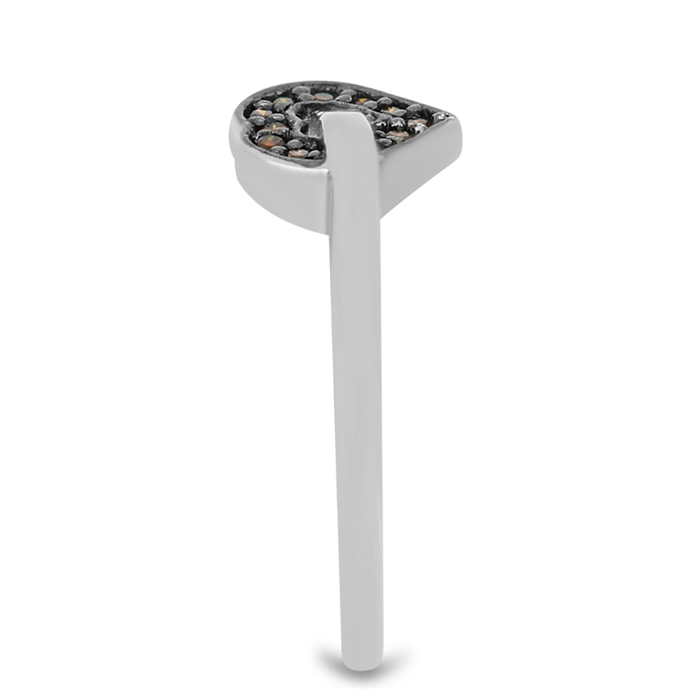 Anillo de Plata con Diamante Rojo