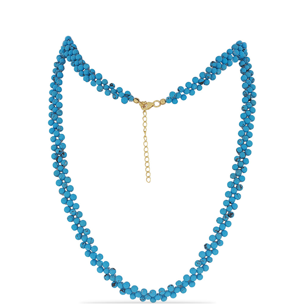 Collar de Plata Bañada en Oro con Turquesa Bella Durmiente