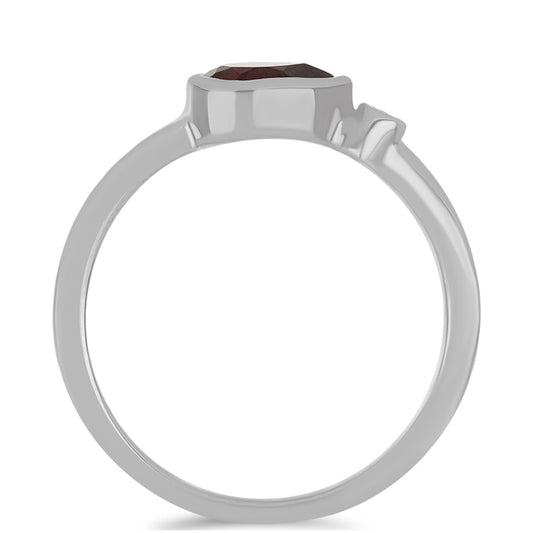 Anillo de Plata con Rubí de Madagascar y Topacio Blanco