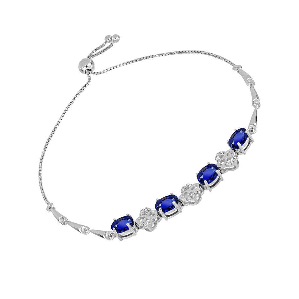Pulsera de Plata con Zafiro Azul Australiano y Topacio Blanco