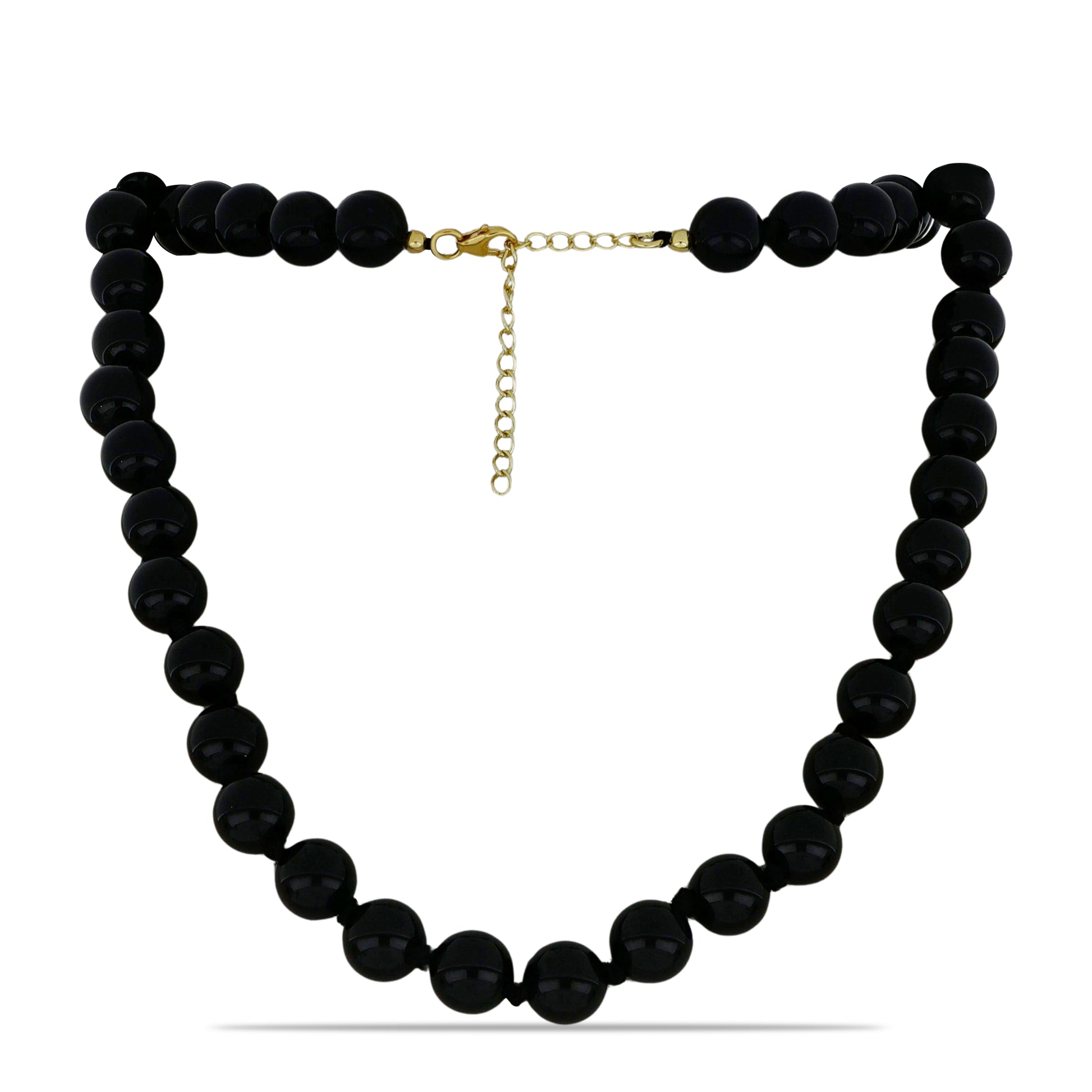 Collar de Plata Bañada en Oro con Espinela Negra 1