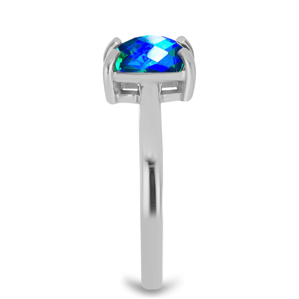 Anillo de Plata con Cuarzo Pavo Real