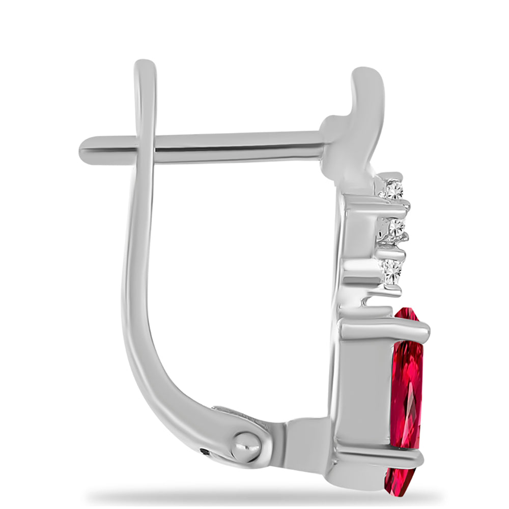 Pendientes de Plata con Rubelita de Cruzeiro y Topacio Blanco