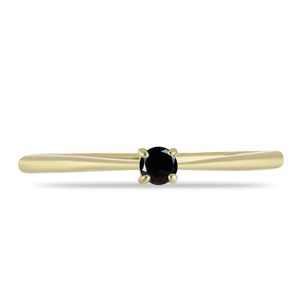 Anillo de Oro 9K con Diamante Negro