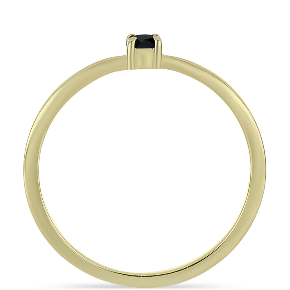 Anillo de Oro 9K con Diamante Negro