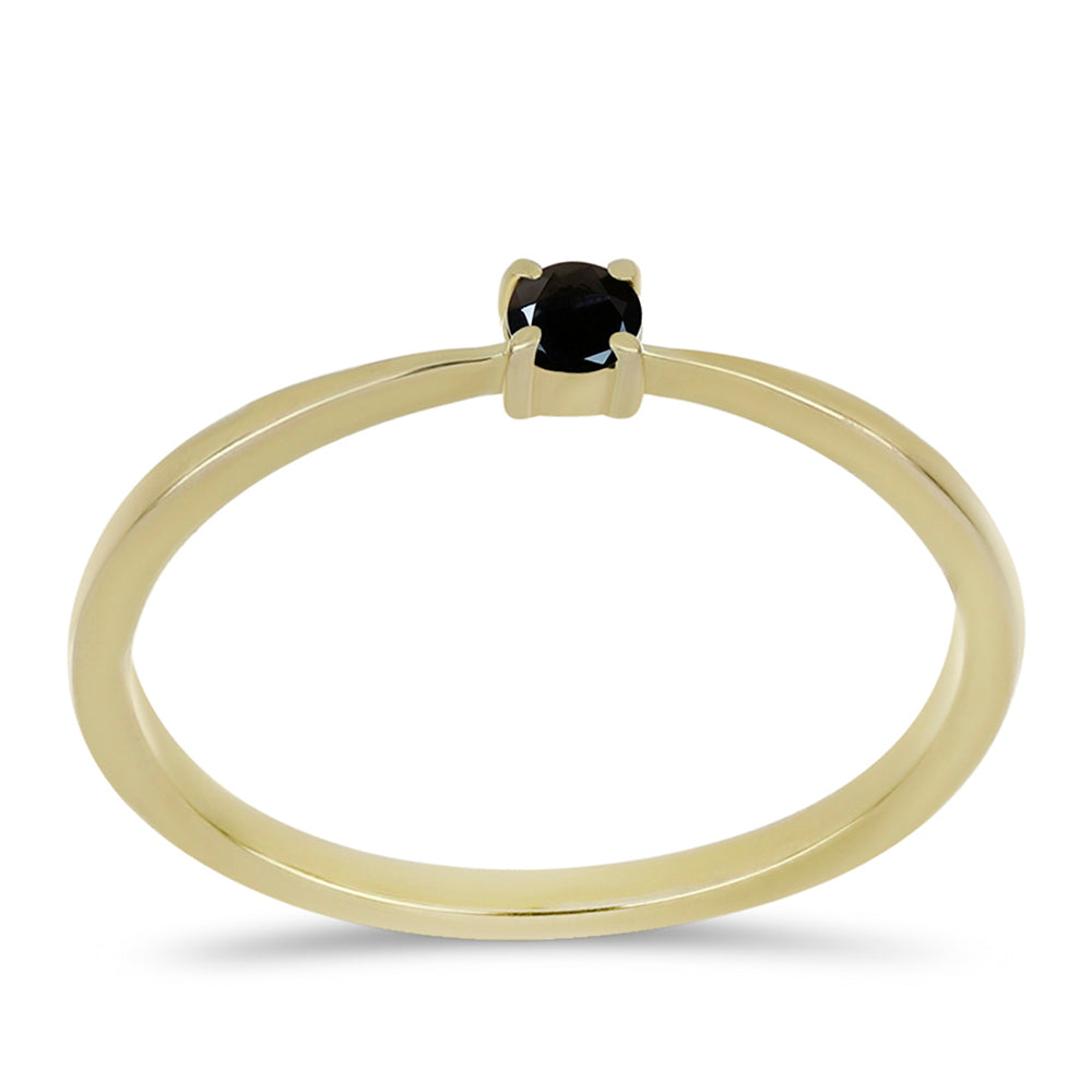Anillo de Oro 9K con Diamante Negro