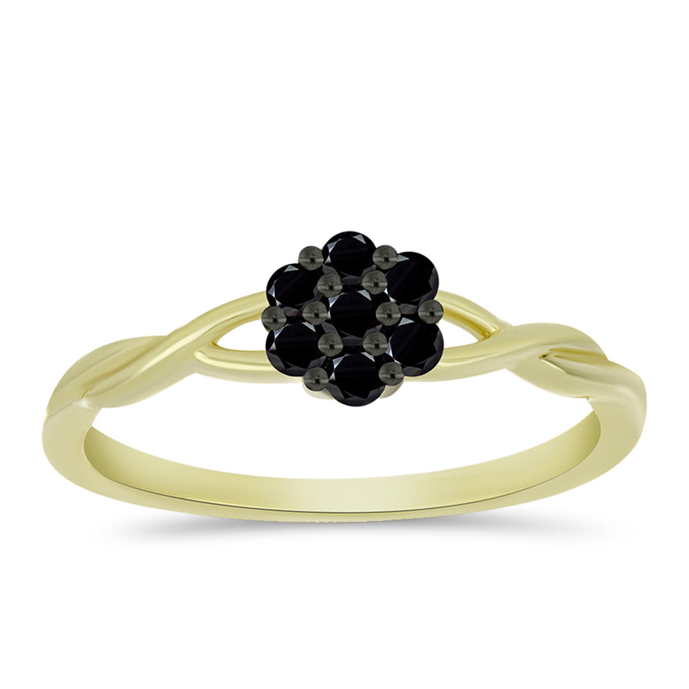 Anillo de Oro 9K con Diamante Negro