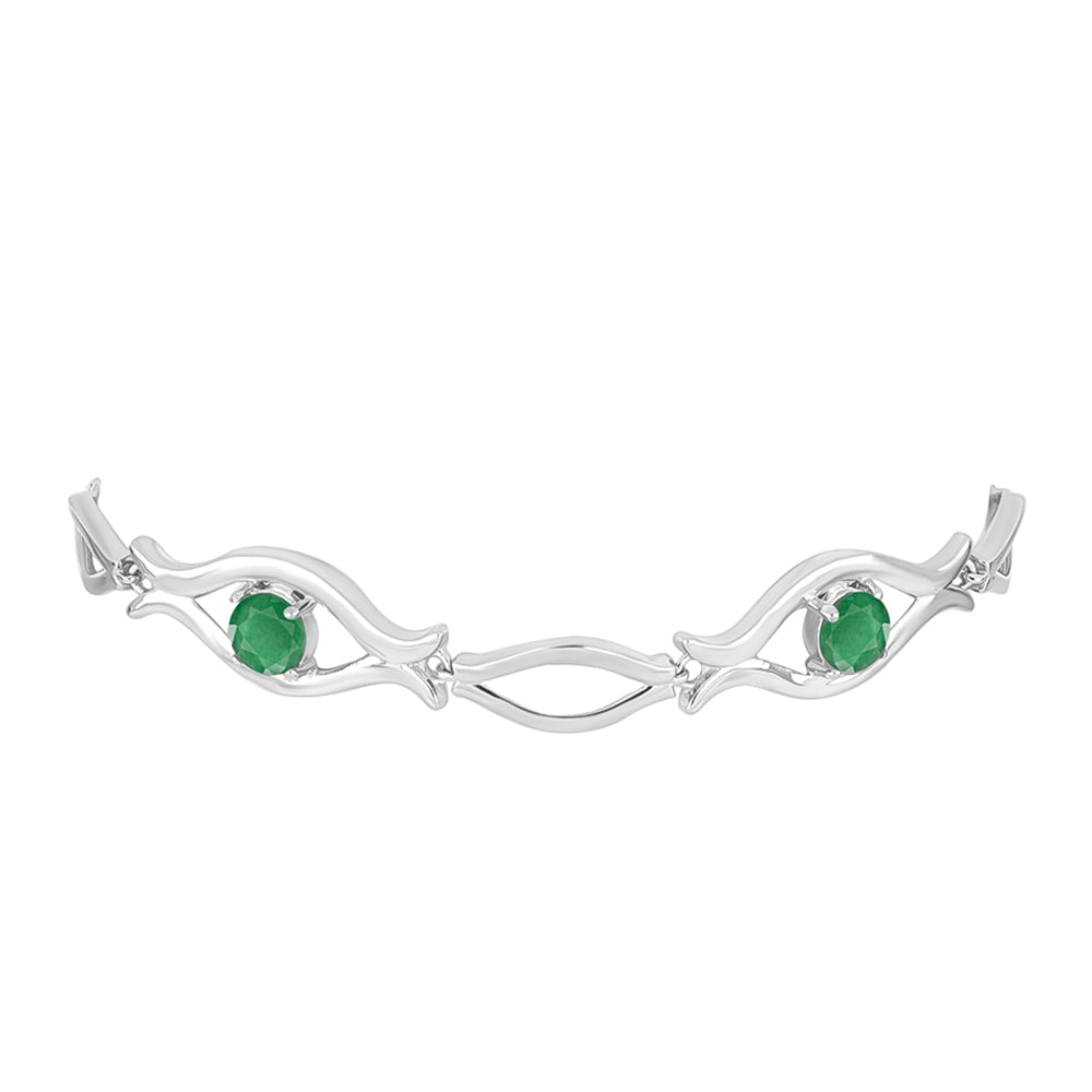Pulsera de Plata con Esmeralda de Brasil 2
