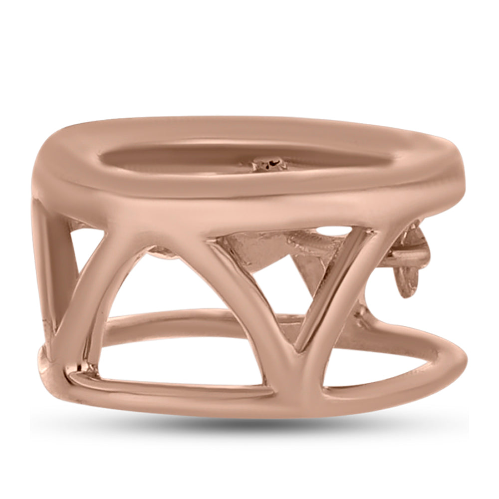 Colgante de Plata Bañada en Oro Rosa con Diamante Rosa Danzantes