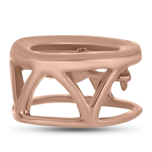 Colgante de Plata Bañada en Oro Rosa con Diamante Rosa Danzantes