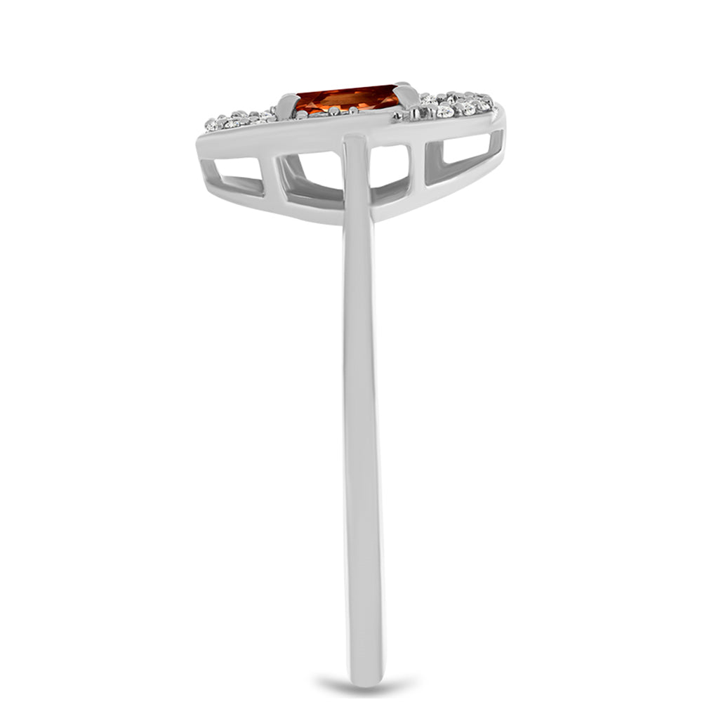 Anillo de Plata con Andalusita y Topacio Blanco