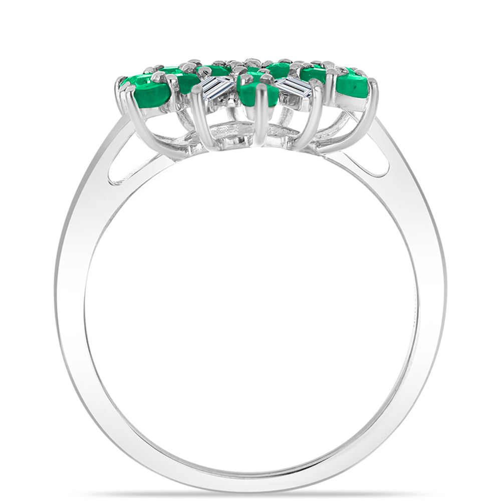 Anillo de Plata con Esmeralda de Brasil y Zircón Blanco 2