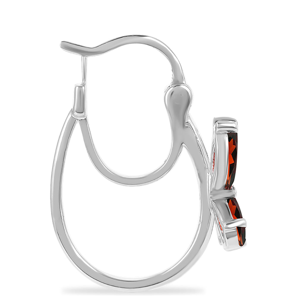 Pendientes de Plata con Granate Barton y Topacio Blanco