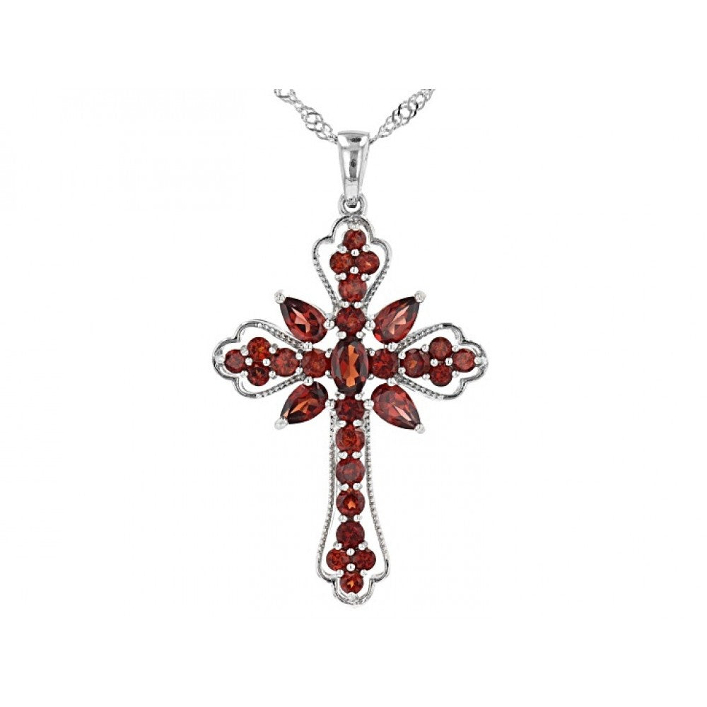 Cruz Colgante de Plata con Granate Barton