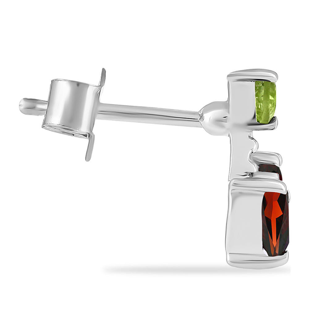 Pendientes de Plata con Granate Barton y Peridoto de Changbai