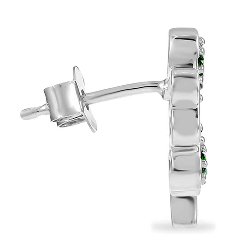 Pendientes de Plata con Diópsido de Cromo