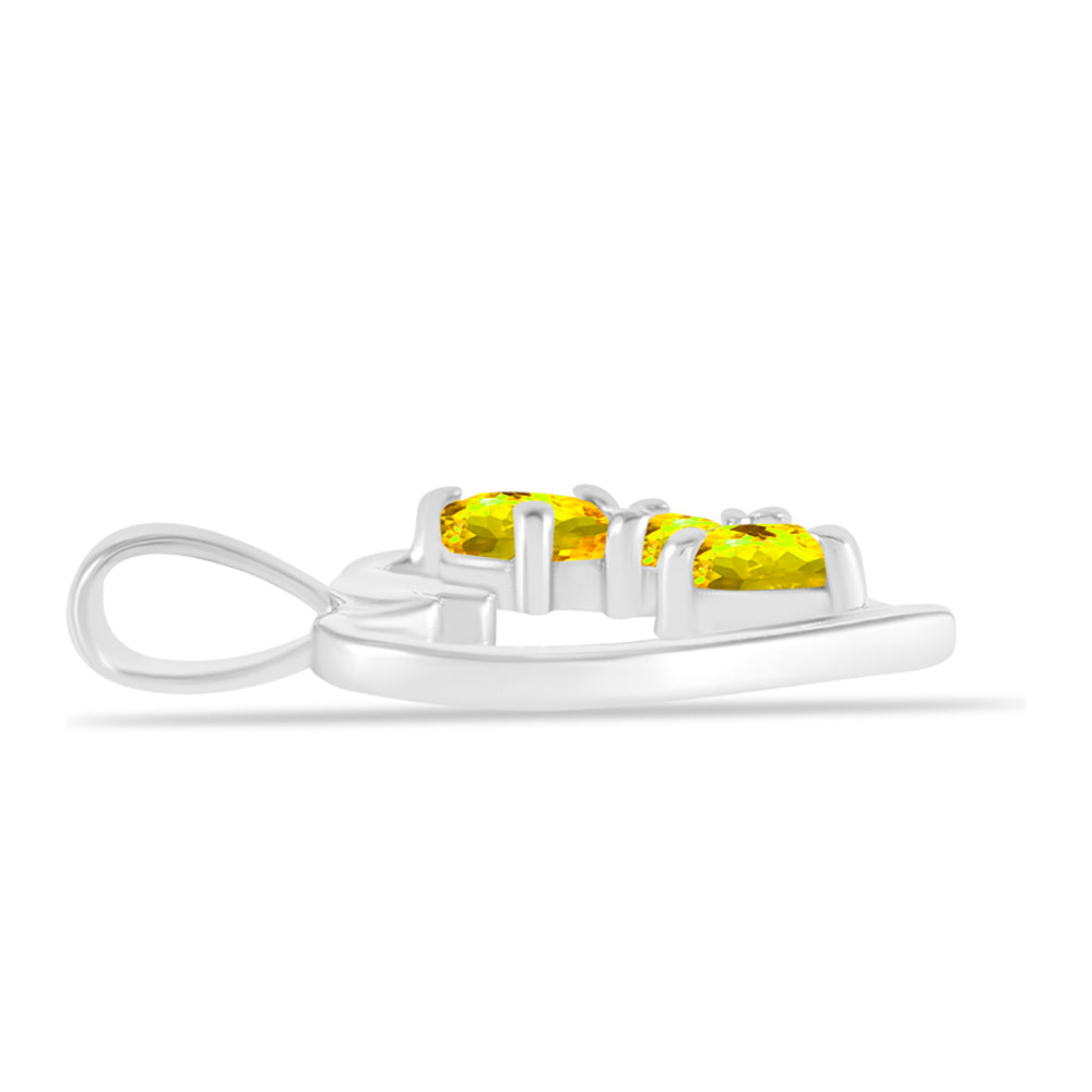 Colgante de Plata con Citrino de los Montes Urales y Topacio Blanco