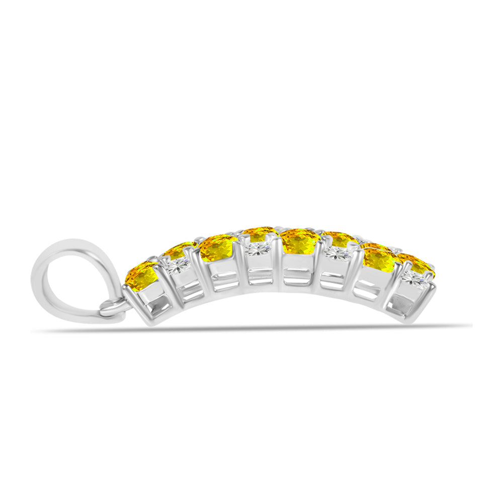 Colgante de Plata con Citrino de los Montes Urales y Topacio Blanco