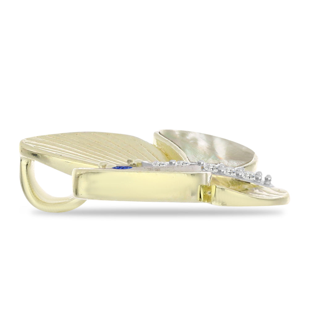 Colgante de Plata Bañada en Oro con Tanzanita AAA y Madreperla