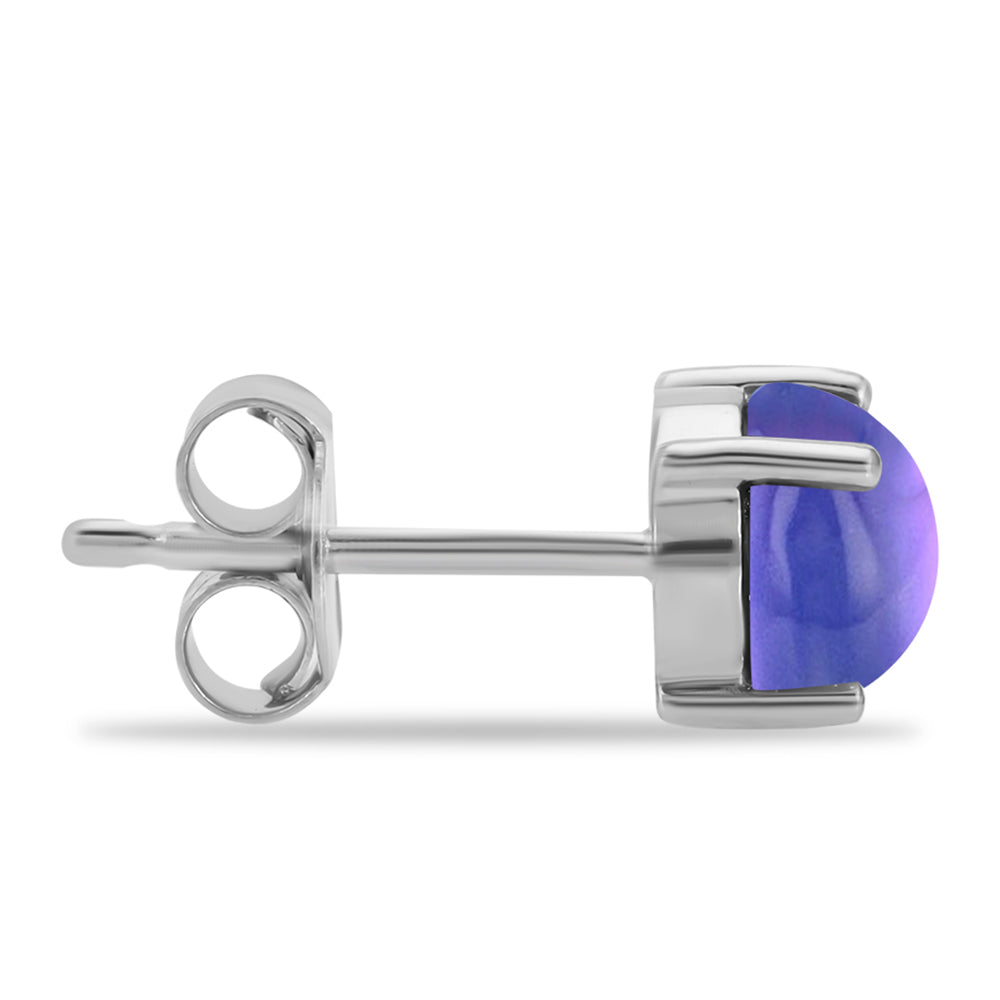 Pendientes de Plata con Piedra Lunar Púrpura