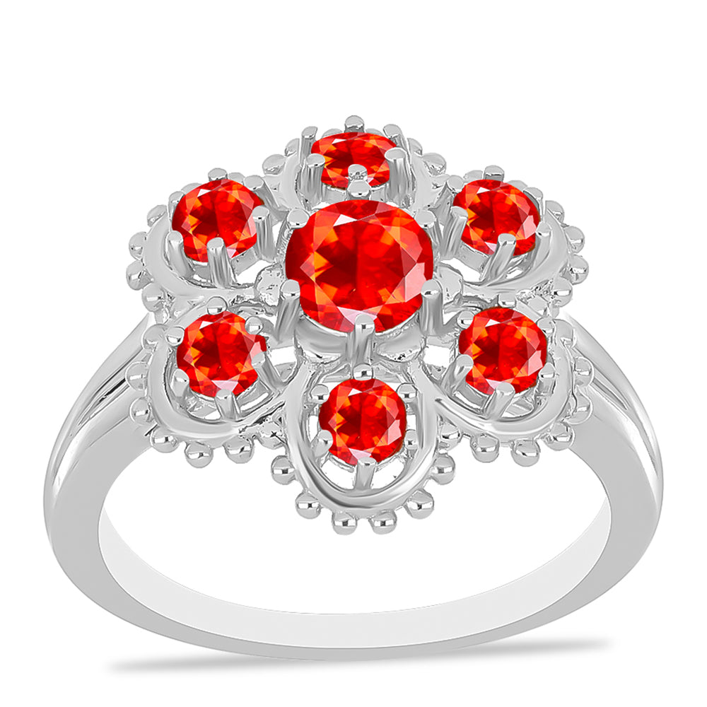 Anillo de Plata con Ópalo Rojo etíope de Lega Dembi 3