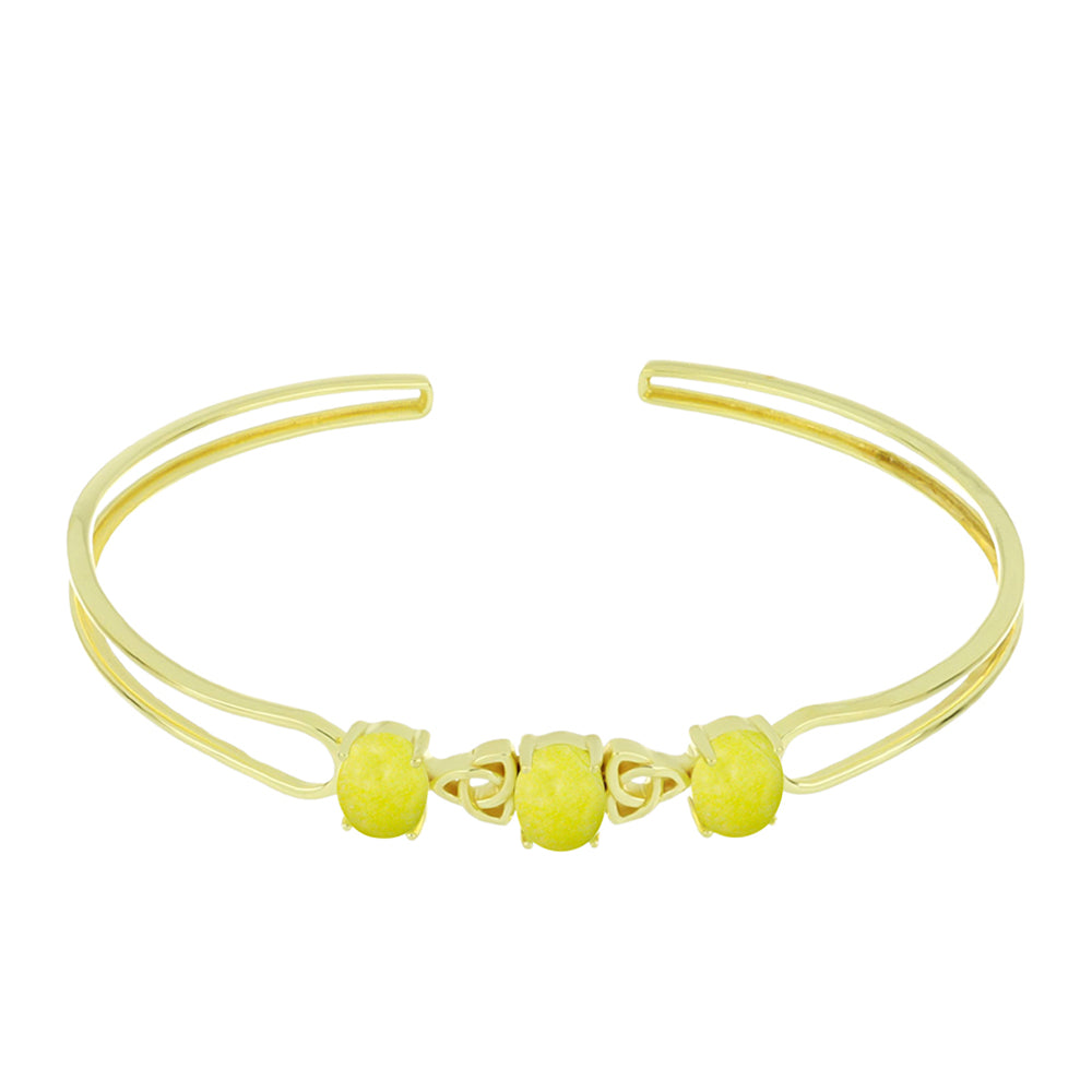 Brazalete de Plata Bañada en Oro con Serpentina Amarilla