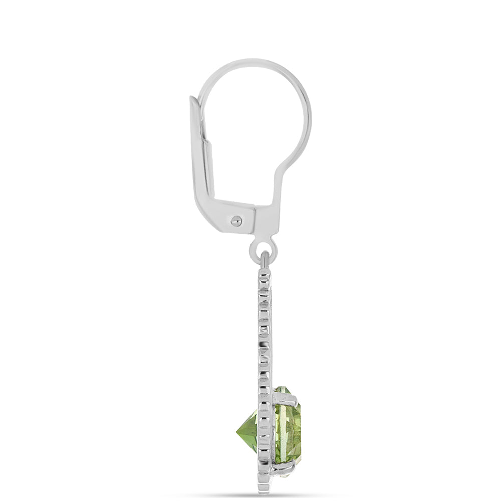 Pendientes de Plata con Cuarzo Verde Helecho