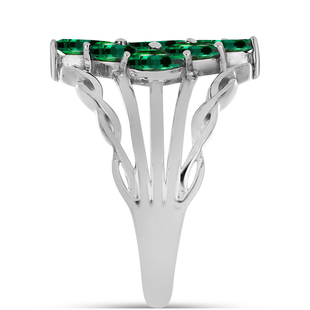 Anillo de Plata con Turmalina Verde